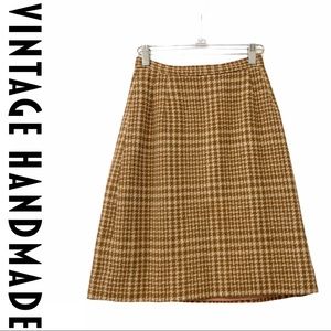 VTG Handmade Houndstooth A-Line Pencil Skirt